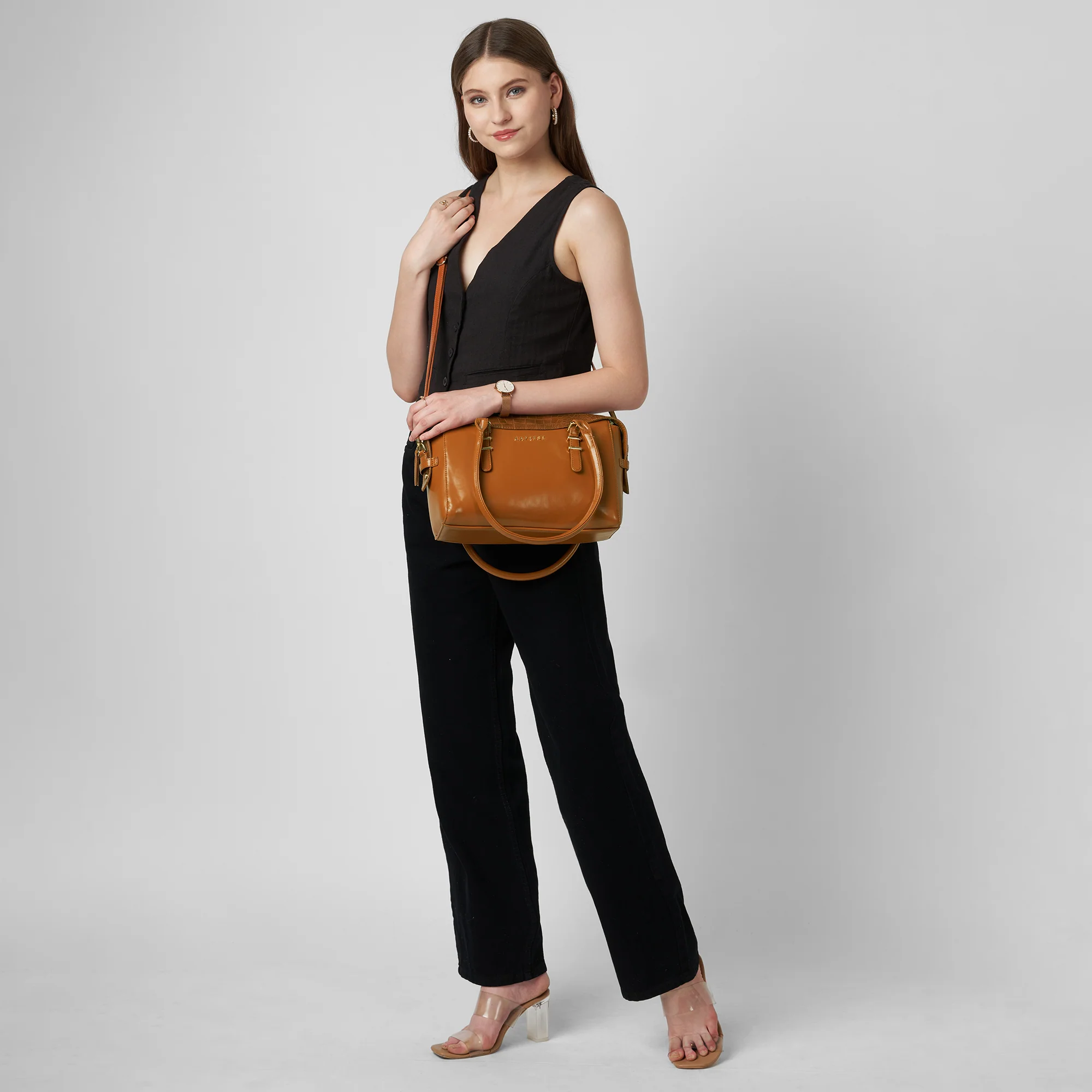 Caprese  Macie Small Tan Satchel Bag - Image 10