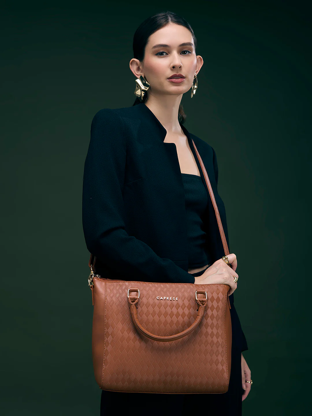 Caprese Maddy Medium Tan Tote Bag - Image 8