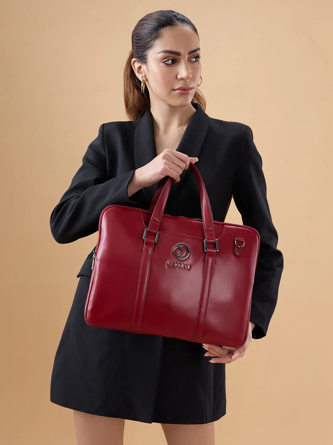 Caprese Malta Large Cherry Lacquer Laptop Bag - Image 2