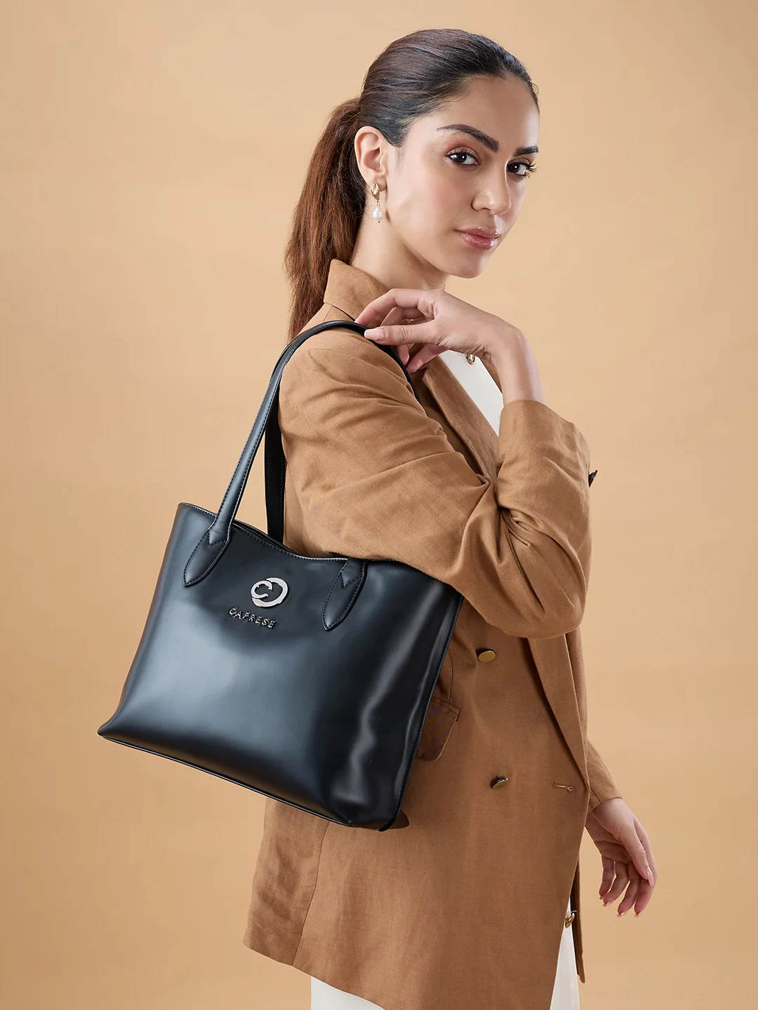 Caprese Malta Small Black Satchel Bag - Image 2