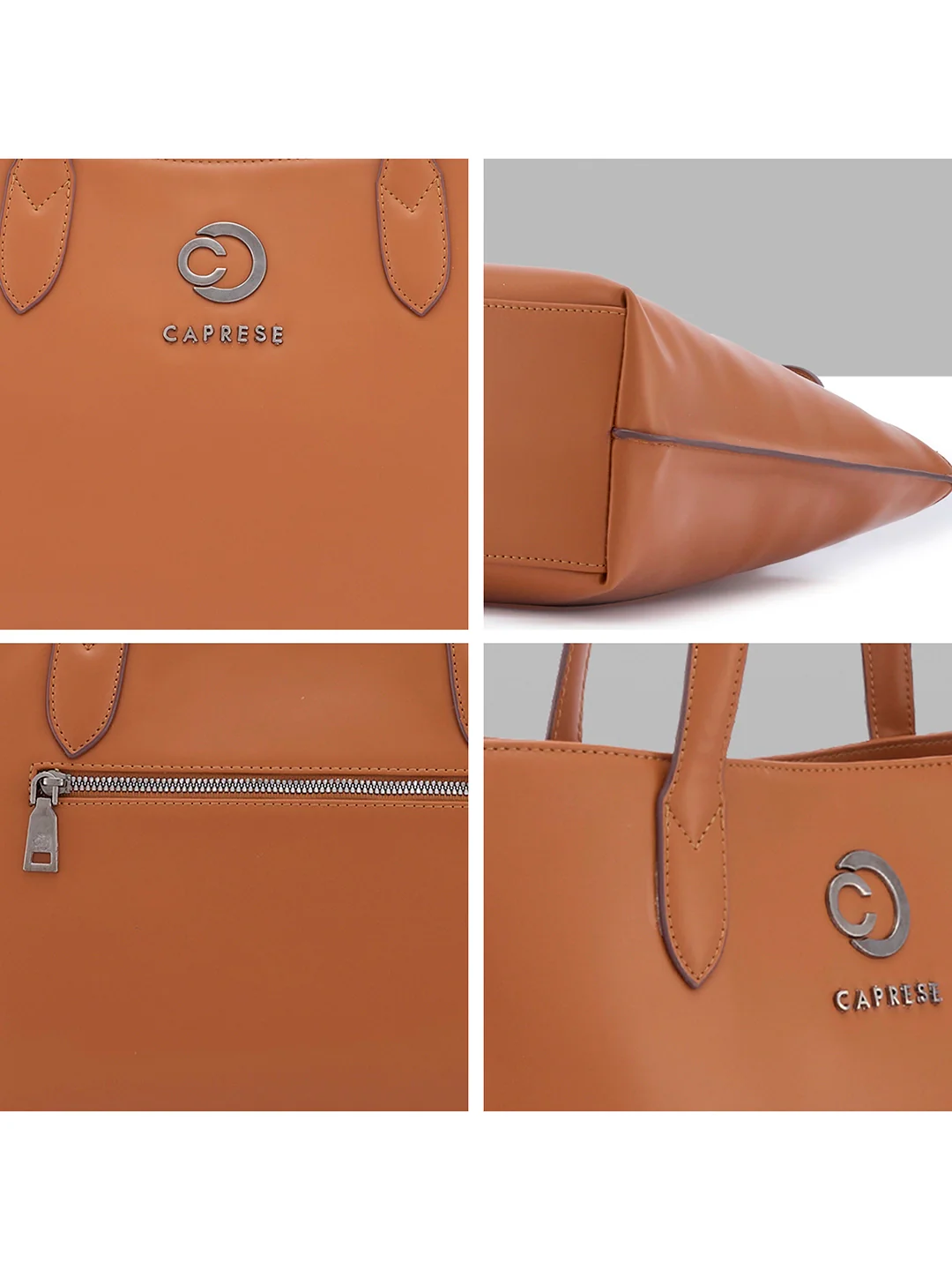 Caprese Malta Small Tan Satchel Bag - Image 7