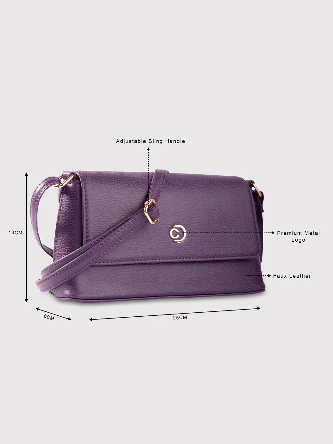 Caprese March Medium Grape Sling Bag - Image 9