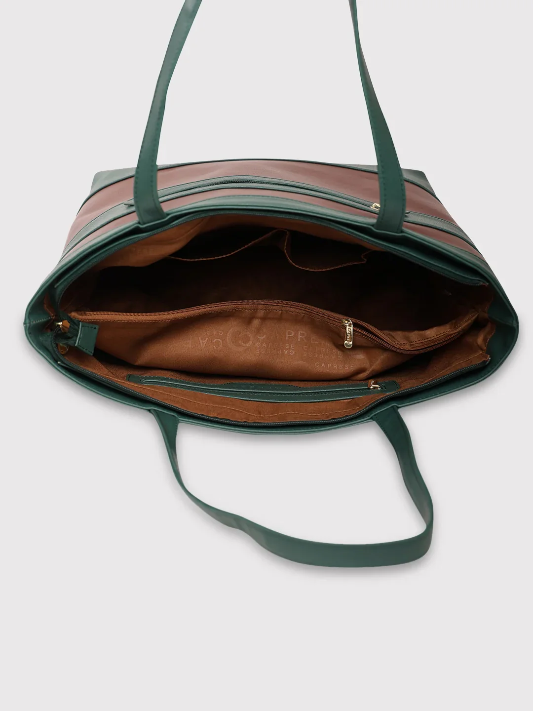 Caprese Marciano Medium Striped Green Tote Bag - Image 10