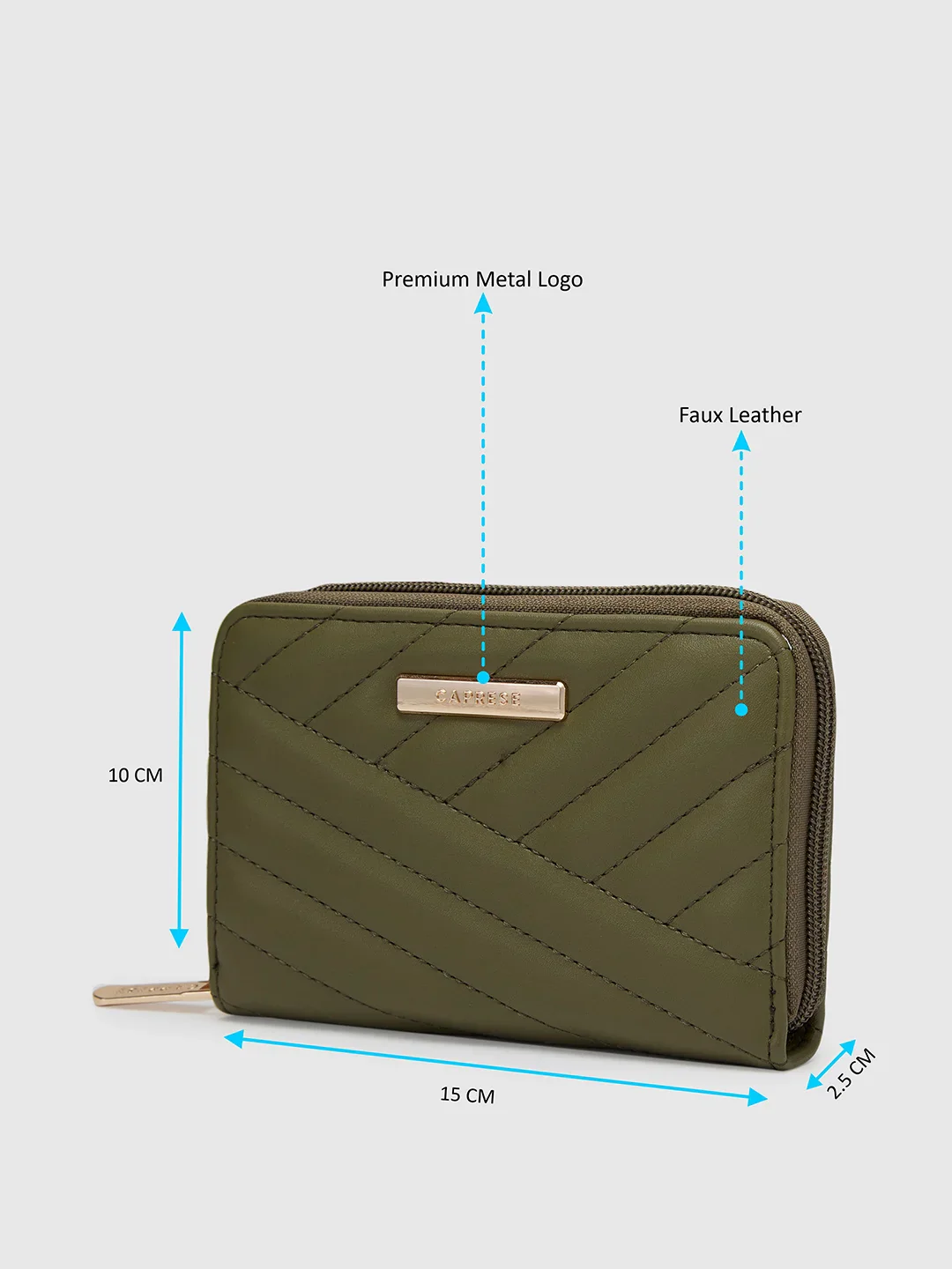 Caprese Mareeya Large Olive Wallet - Image 5