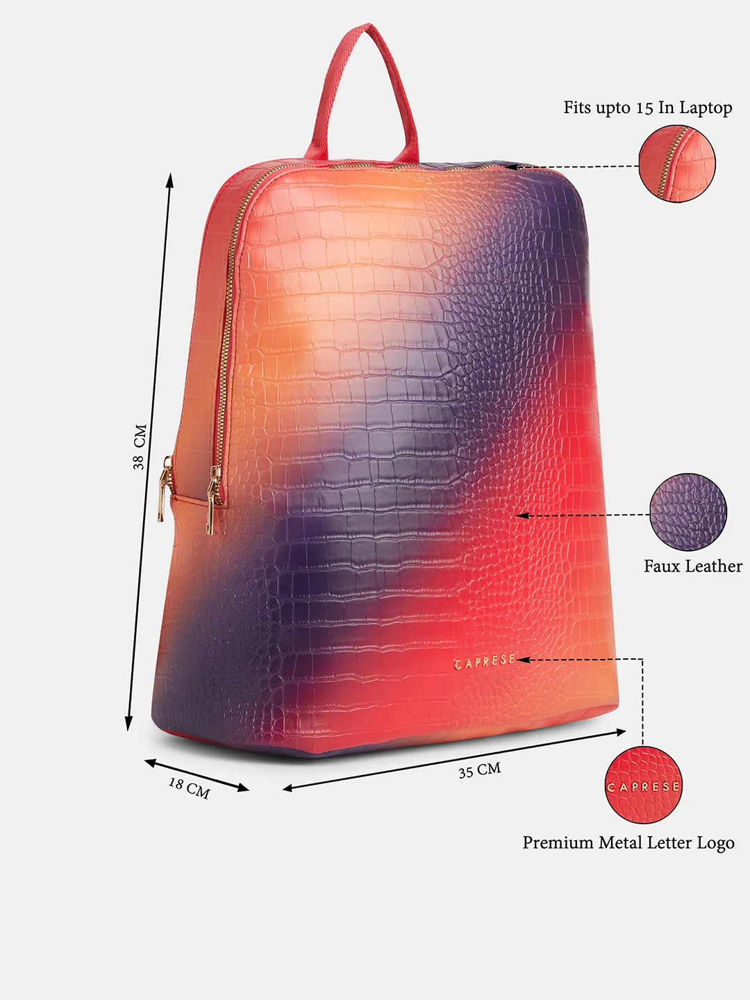 Caprese Marilyn Large Red Laptop Backpack - Image 9