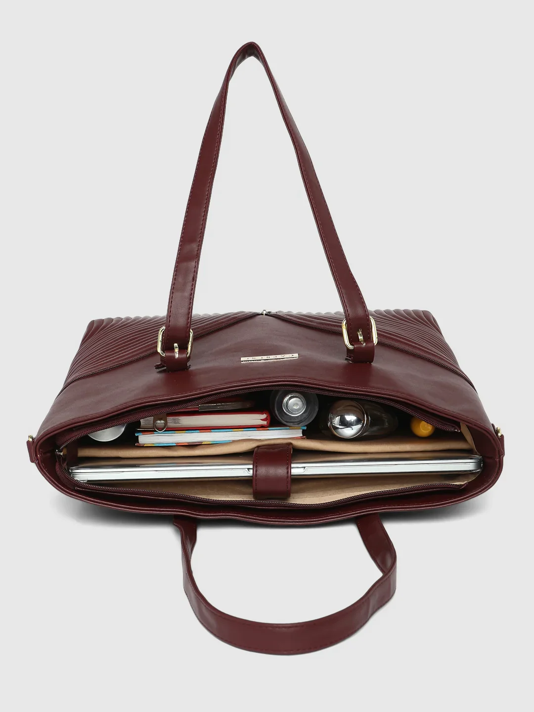 Caprese Marvel Large Bordeaux Laptop Tote - Image 9
