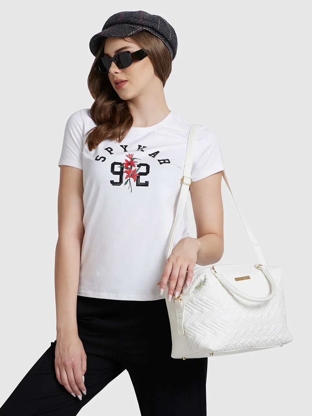 Caprese Mavis Medium Cream Satchel Bag - Image 2