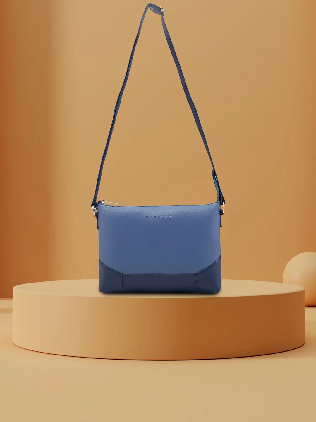 Caprese Mazie Large Blue & Navy Sling Bag - Image 13
