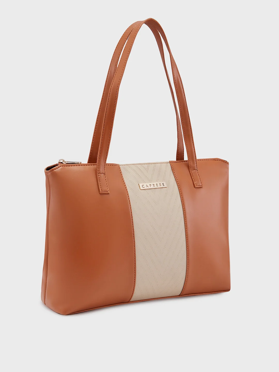 Caprese Mazie Medium Tan & Beige Tote Bag - Image 5