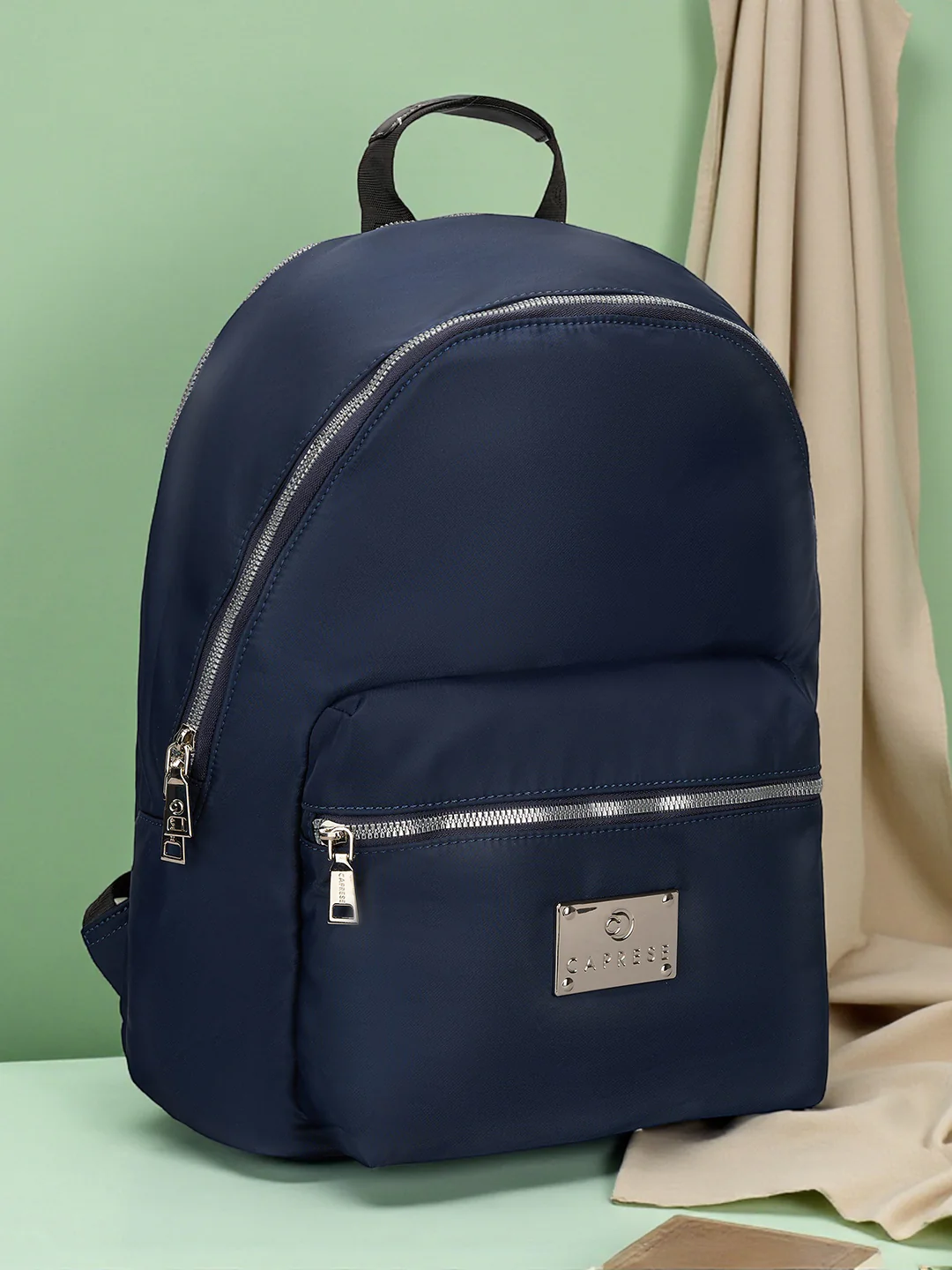 Caprese Mercury Medium Navy Blue Backpack - Image 11