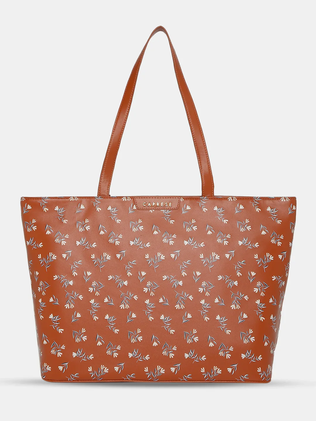 Caprese Merida Printed Large Tan Laptop Tote Bag