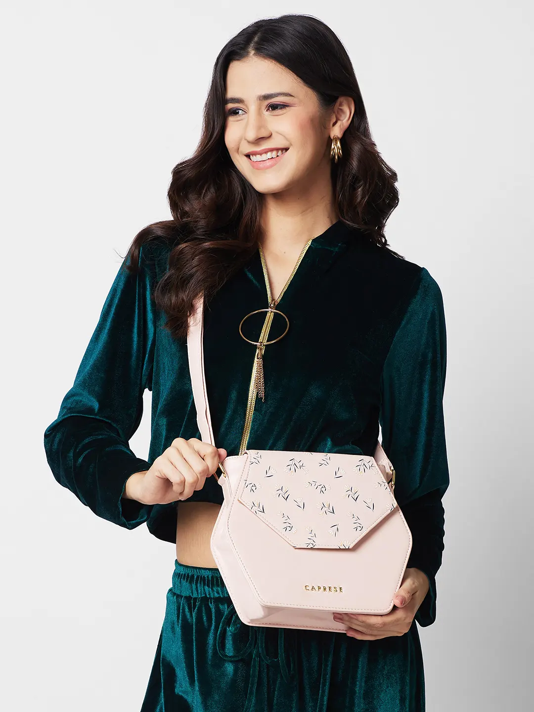 Caprese Merida Medium Printed Blush Sling Bag - Image 13