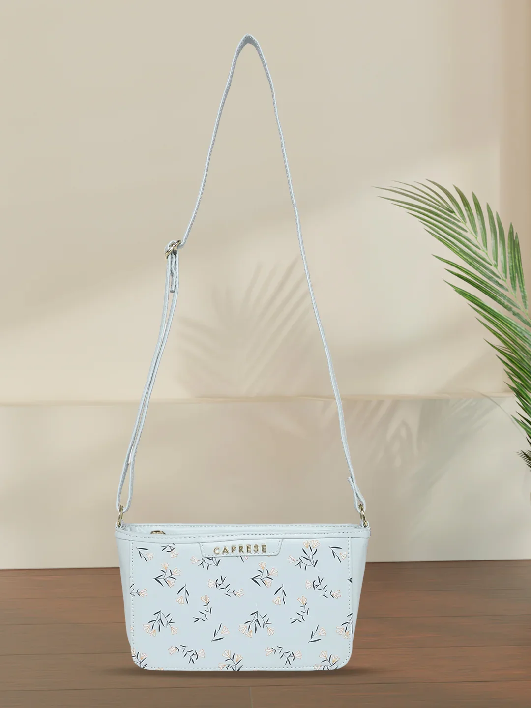 Caprese Merida Small Printed Sky Blue Sling Bag - Image 2
