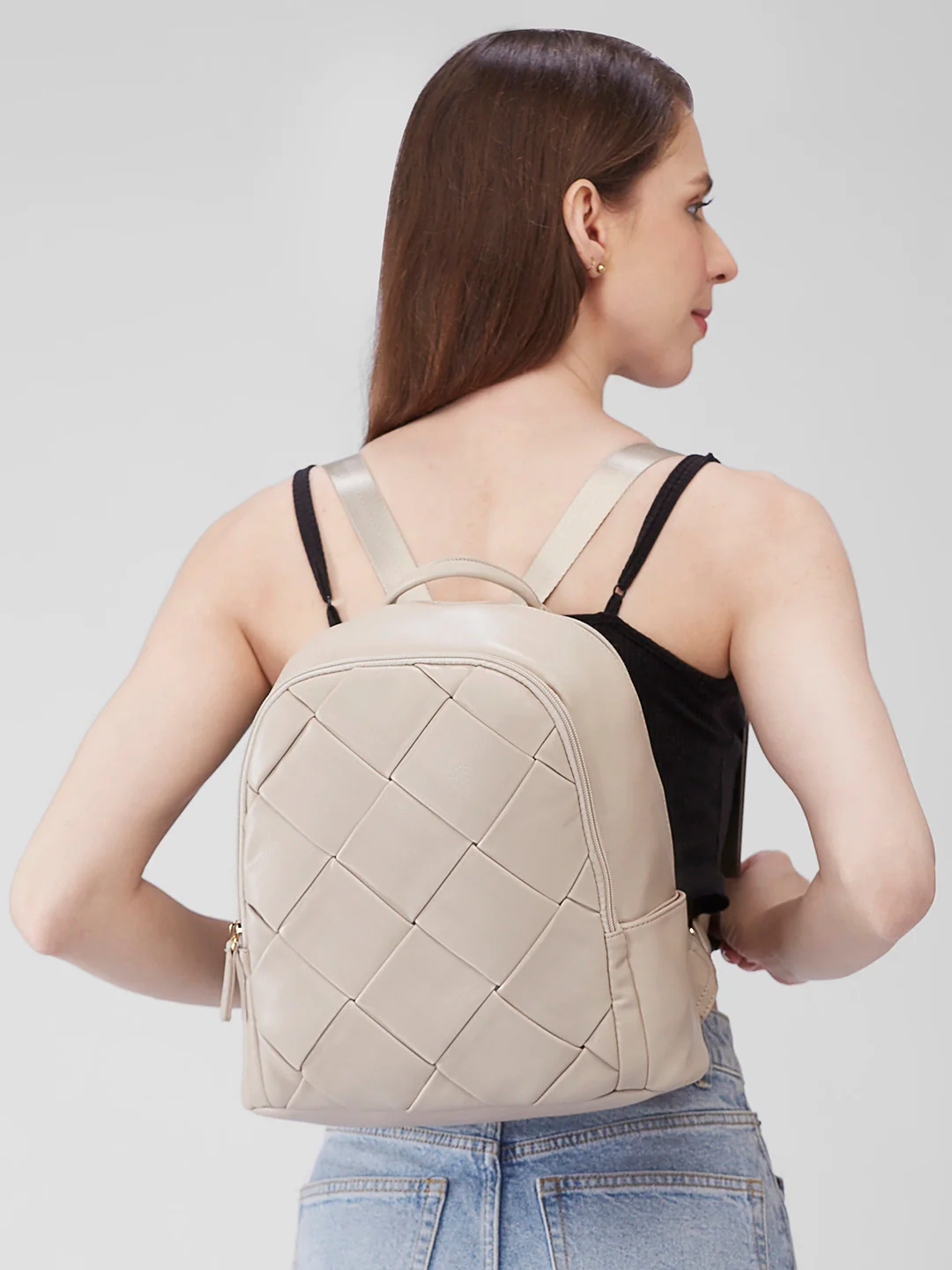 Caprese Merlin Medium Beige Backpack - Image 2