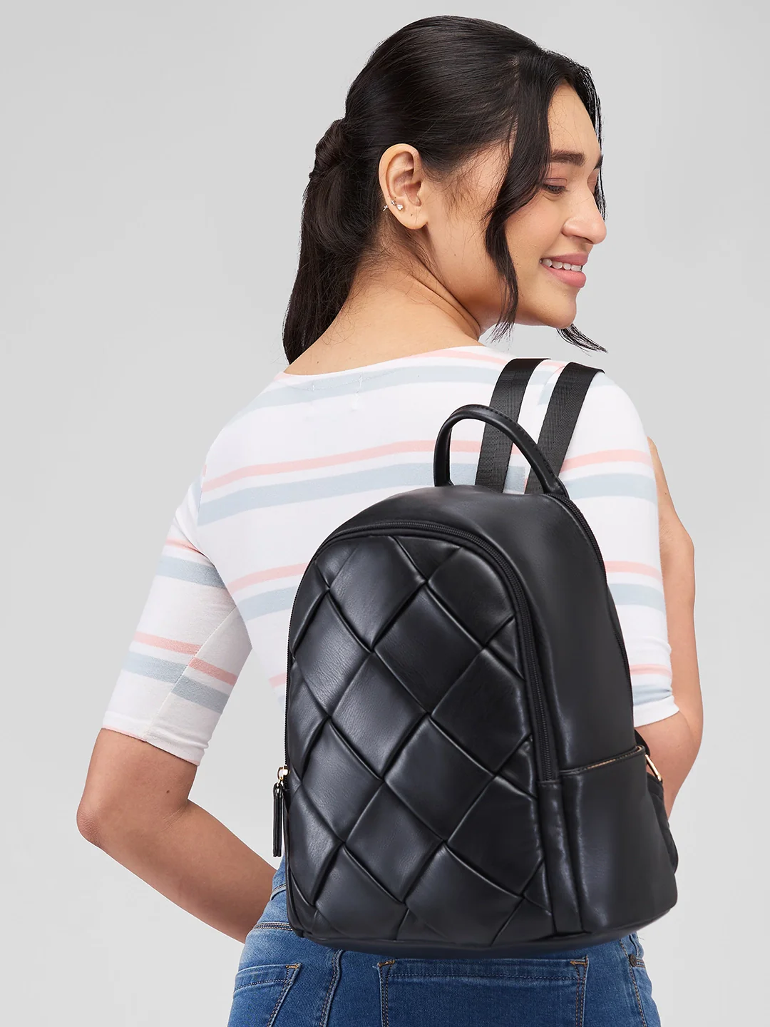 Caprese Merlin Medium Black Backpack - Image 12