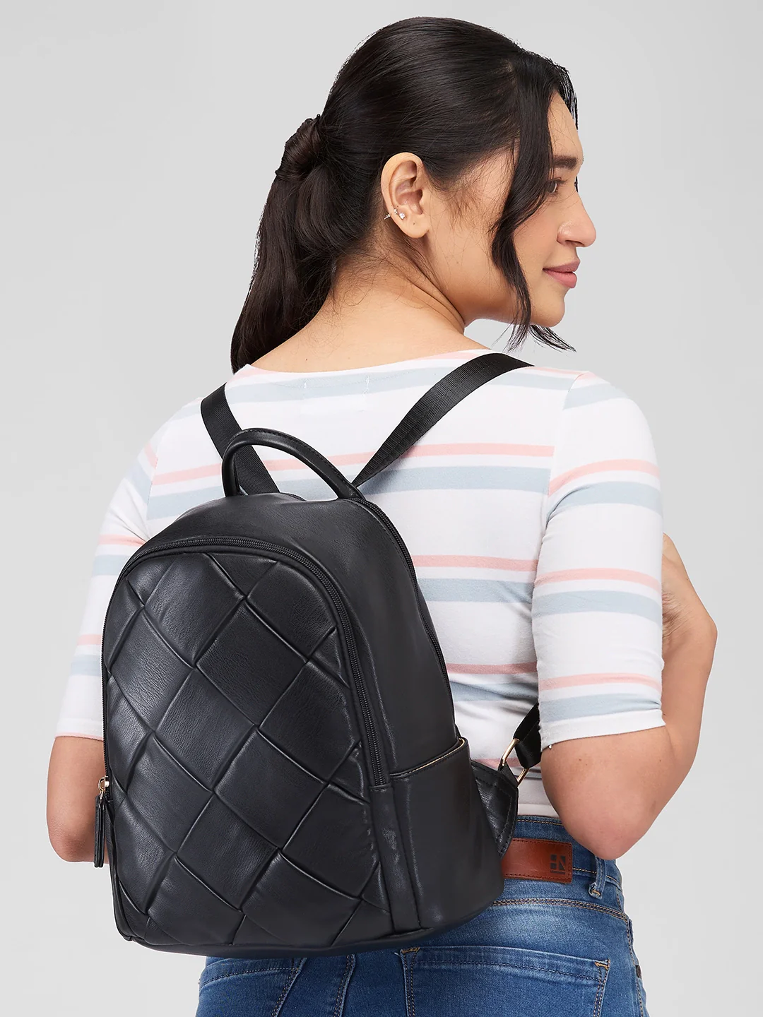 Caprese Merlin Medium Black Backpack - Image 13