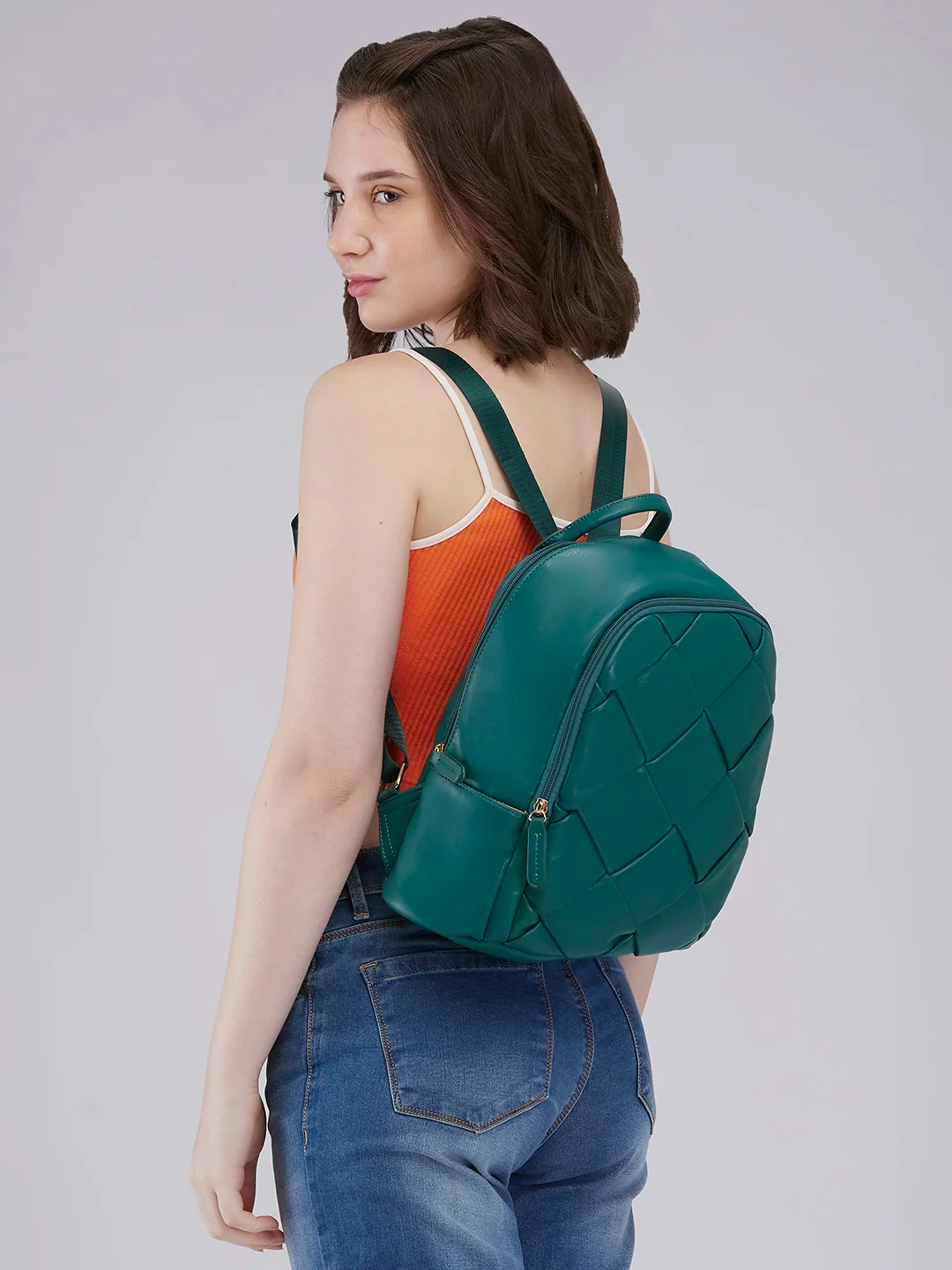 Caprese Merlin Medium Bottle Green Backpack - Image 13