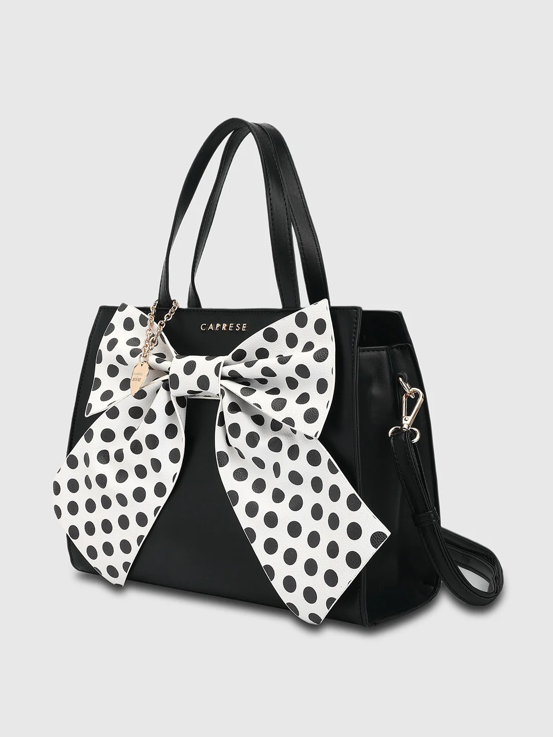 Caprese Mia Medium Black Satchel Bag - Image 10