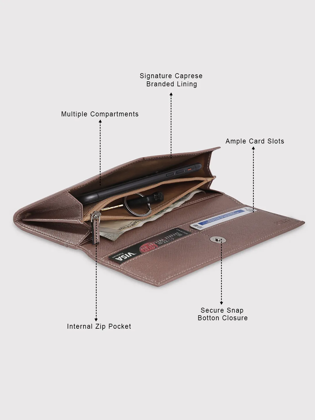 Caprese Mia Medium Copper Flap Wallet - Image 11