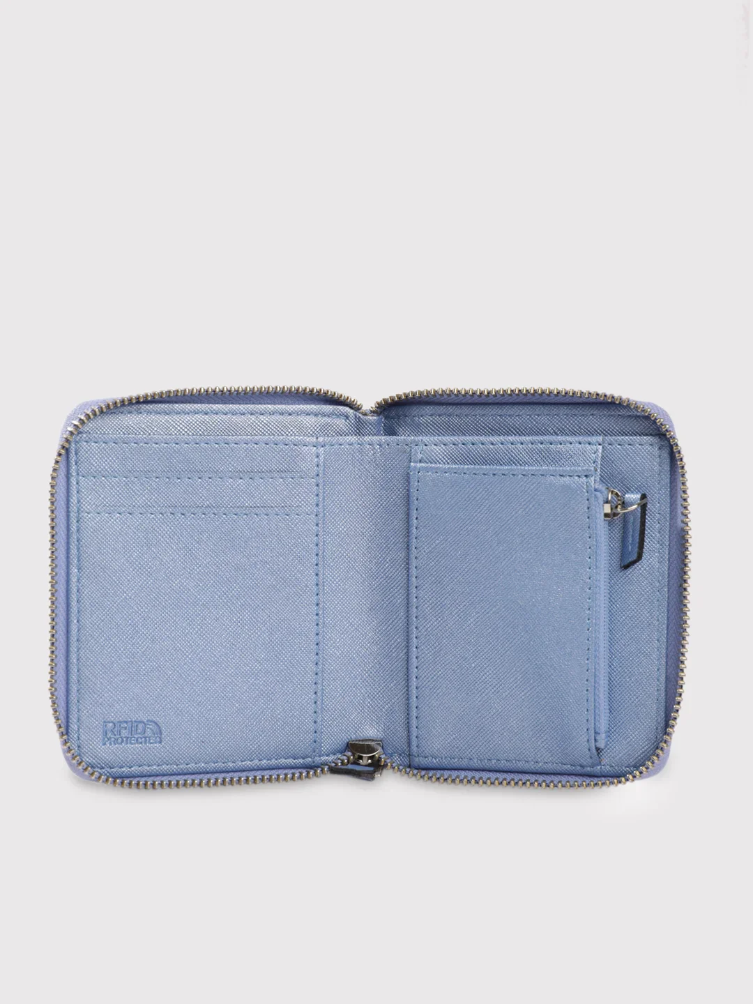 Caprese Mia Small Pearl Blue Zip Around Wallet - Image 8