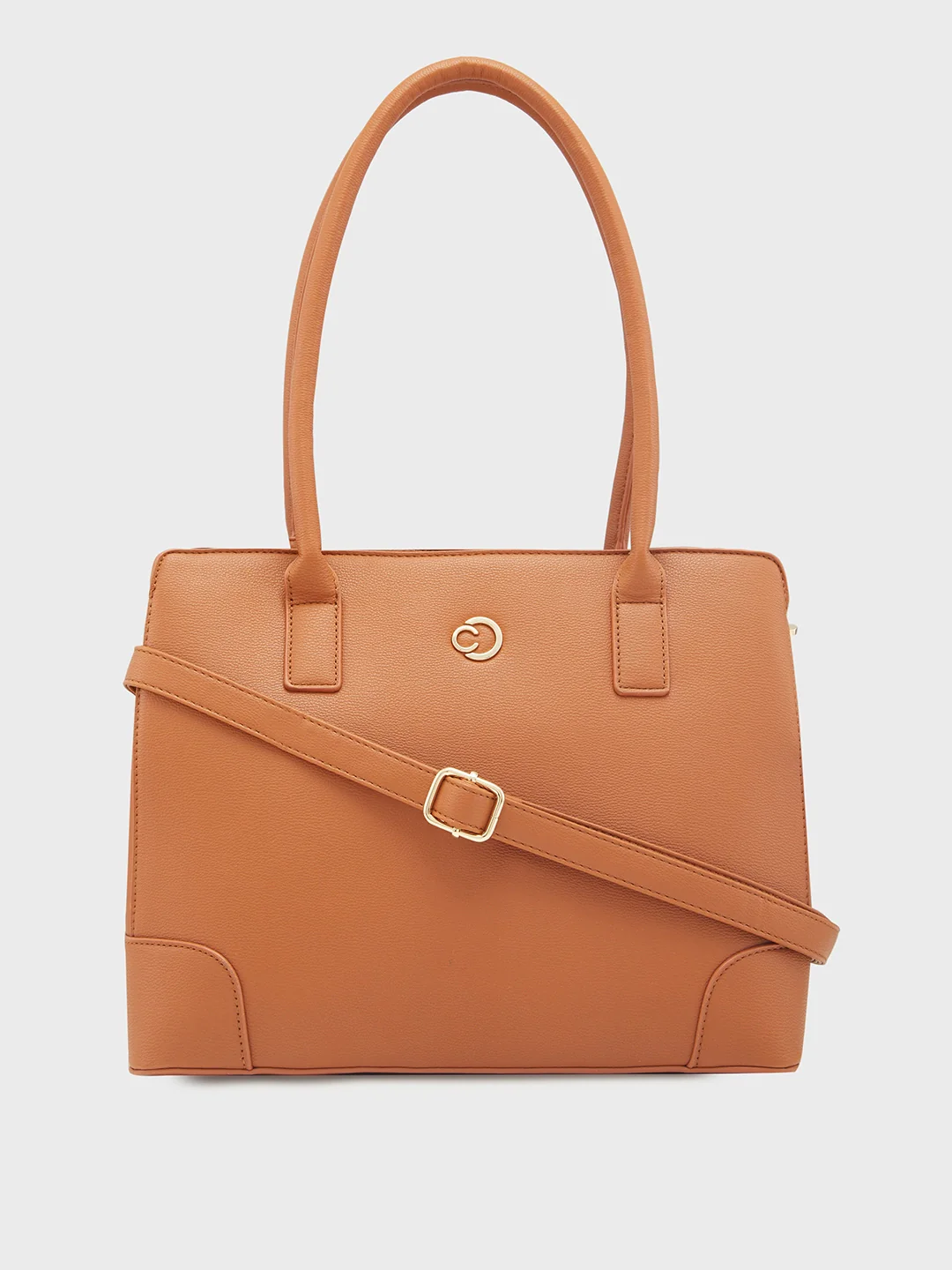 Caprese Milan Medium Tan Satchel Bag - Image 15