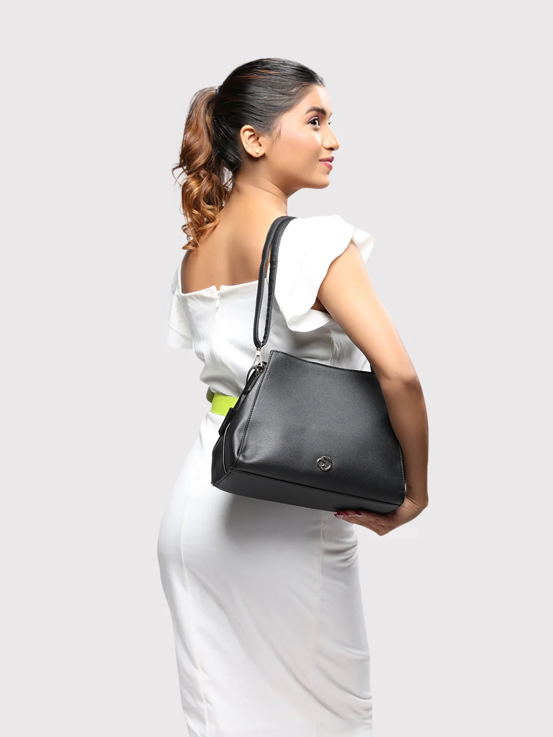 Caprese Milan Small Black Satchel Bag - Image 13