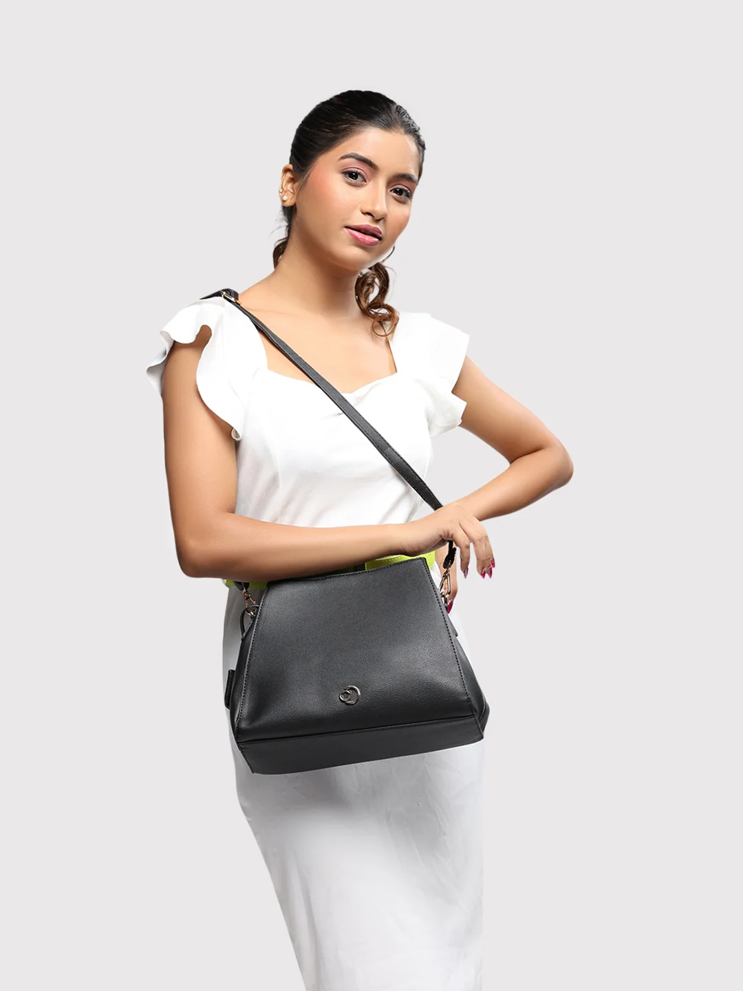 Caprese Milan Small Black Satchel Bag - Image 3