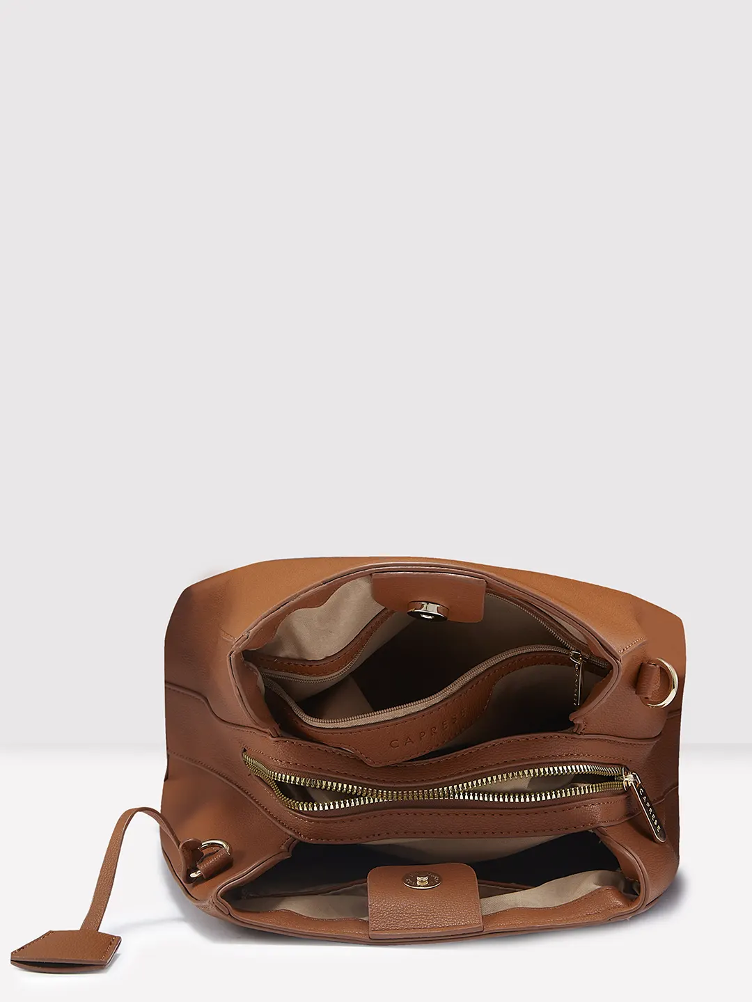 Caprese Milan Small Tan Satchel Bag - Image 10