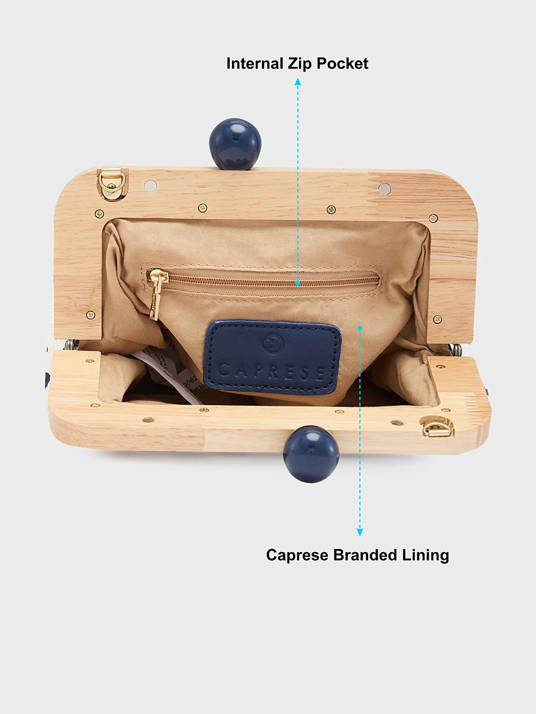Caprese Mindy Small Blue Clutch Bag - Image 8