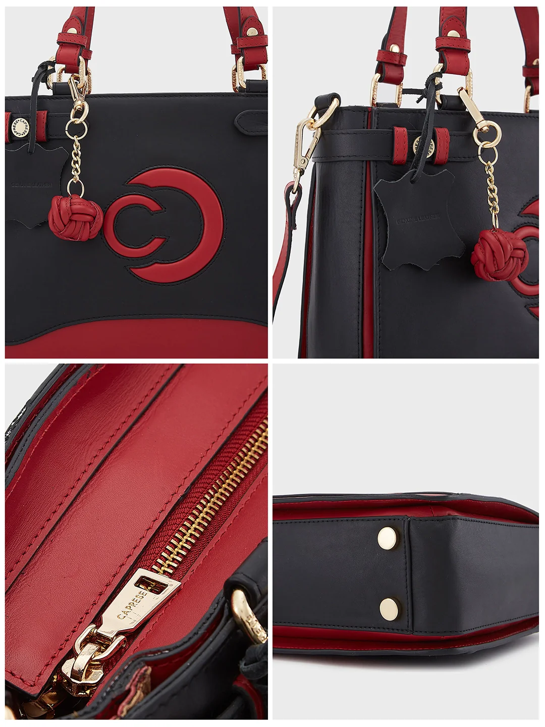 Caprese Minimal Formal Medium Black Satchel Bag - Image 10