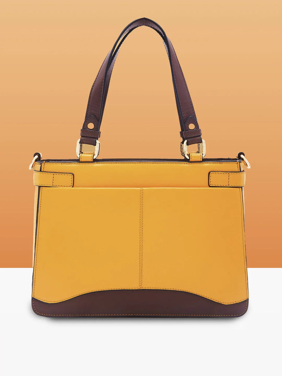 Caprese Minimal Formal Medium Yellow Satchel Bag - Image 6