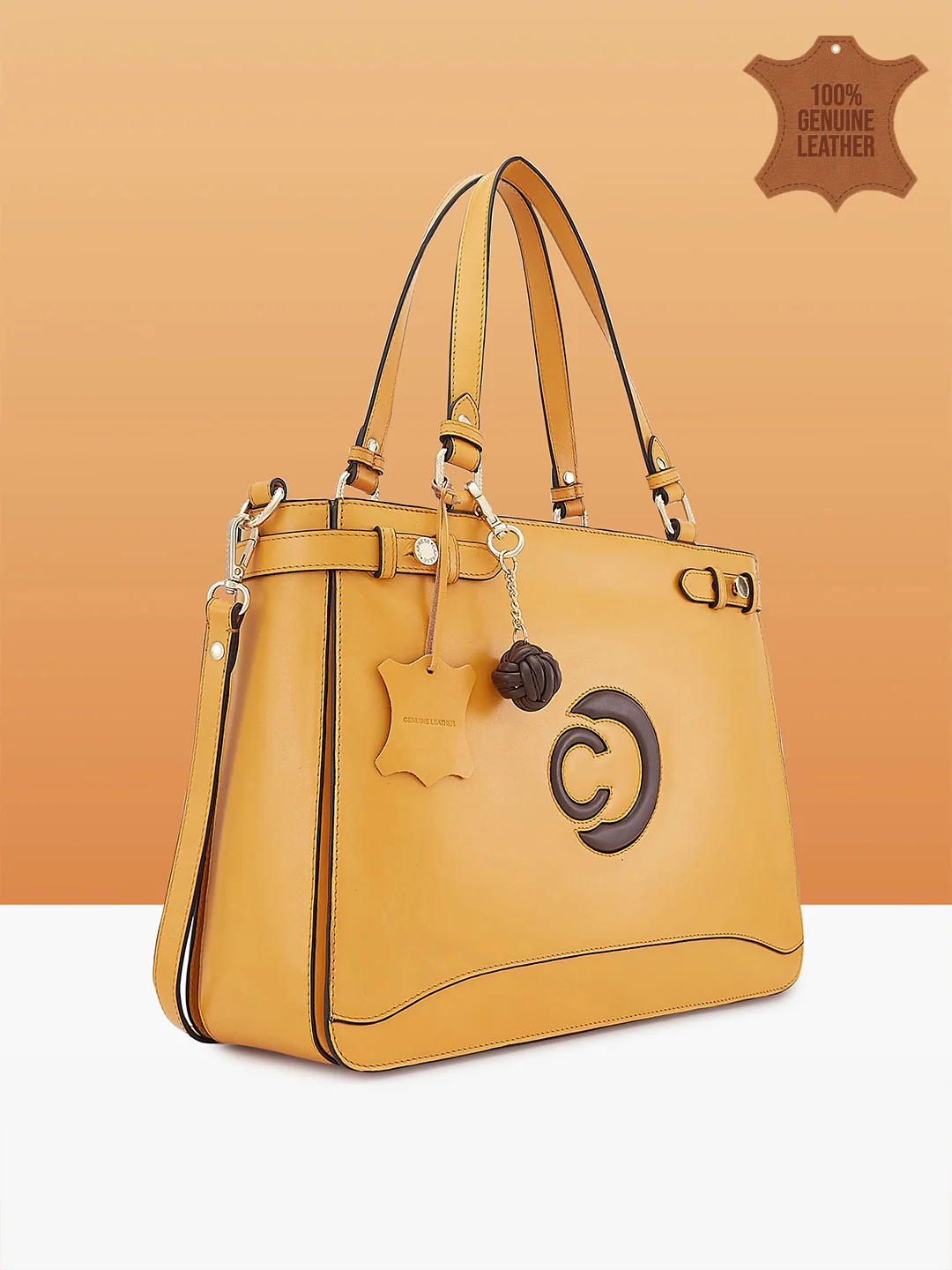 Caprese Minimal Formal Large Yellow Tote Bag - Image 5