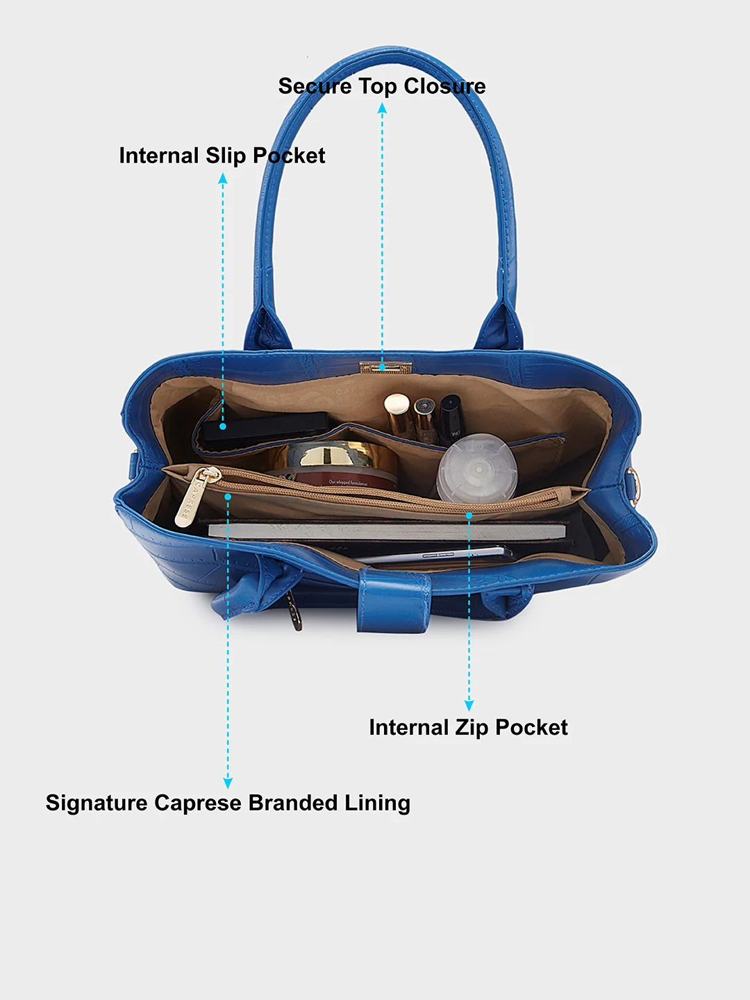 Caprese Mink Small Ultramarine Satchel Bag - Image 2