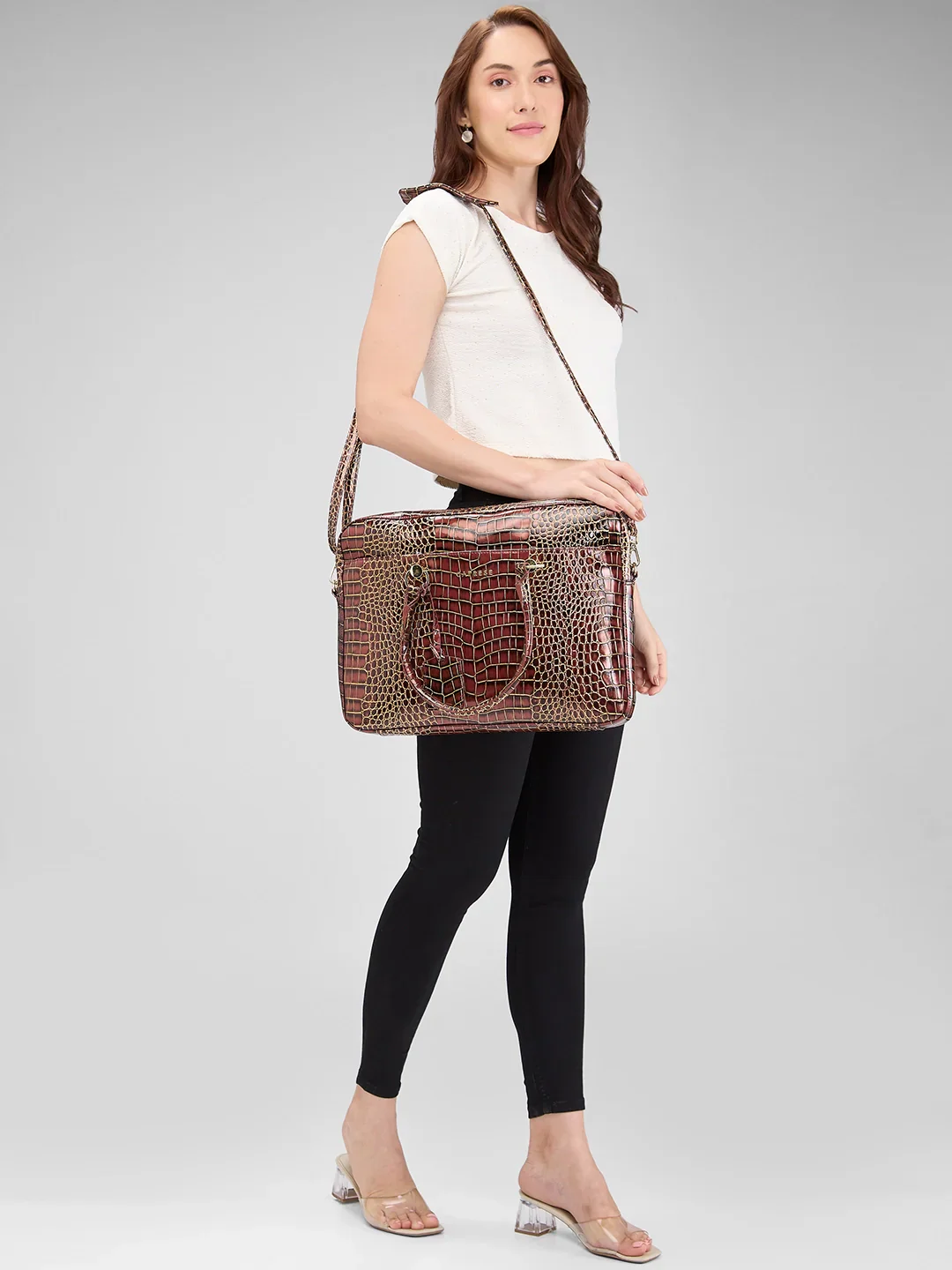 Caprese Miranda Large Burgundy Laptop Bag - Image 3