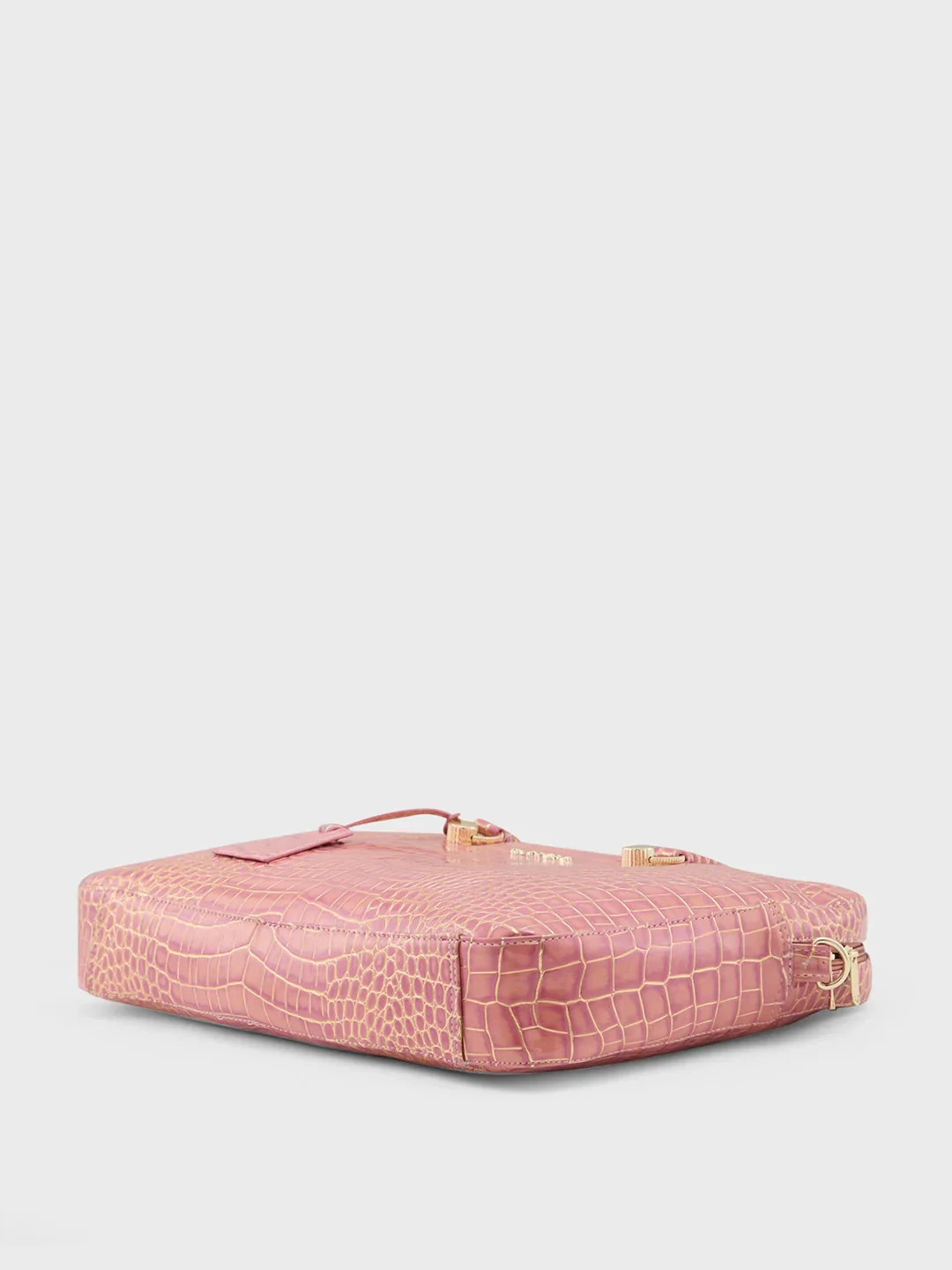 Caprese Miranda Large Pink Croco Office Laptop Bag - Image 8