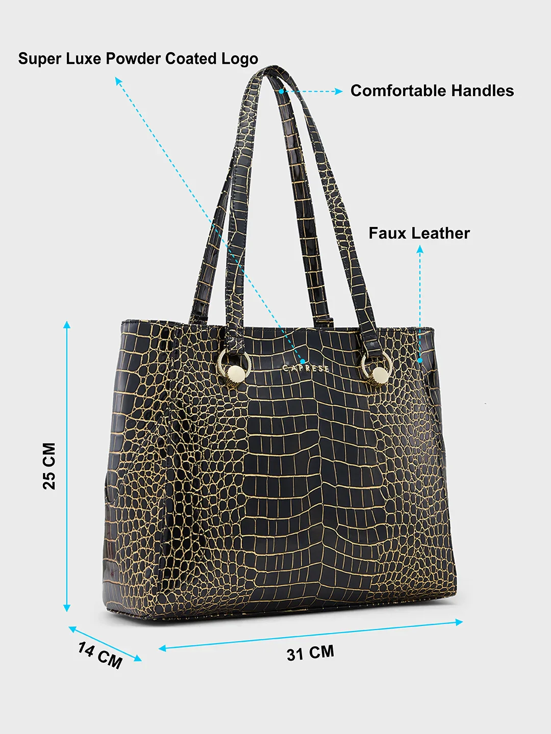 Caprese Miranda Large Black Tote Bag - Image 6