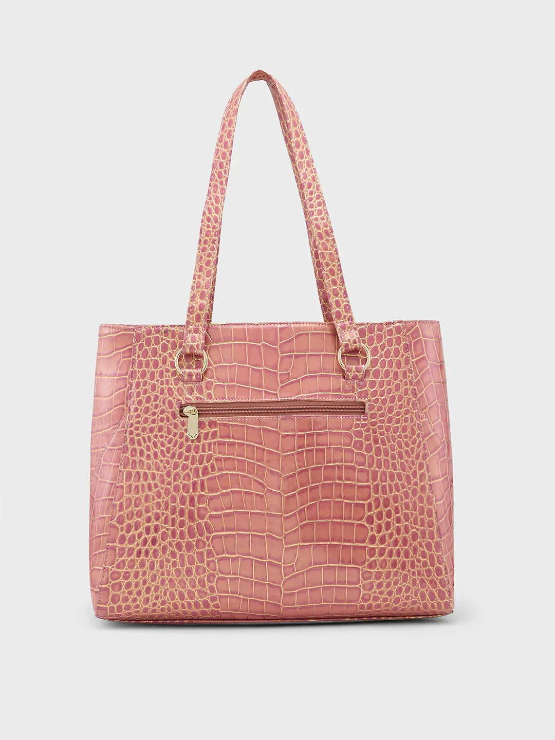 Caprese Miranda Large Croco Pink Tote Bag - Image 3