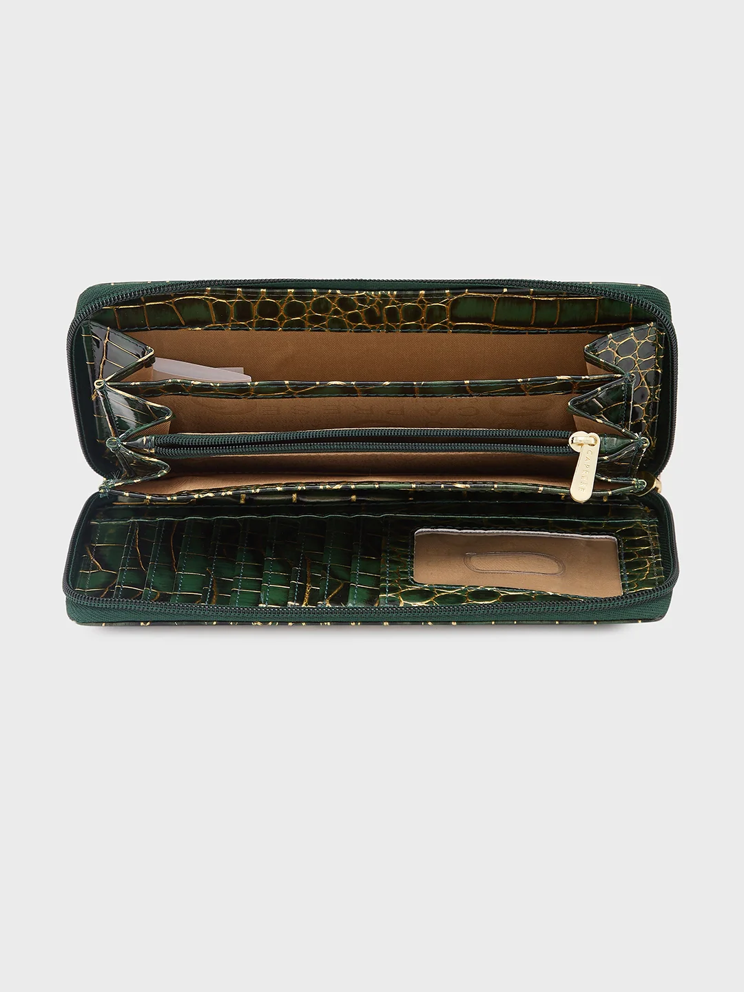 Caprese Miranda Large Green Croco Zip Around Wallet - Image 9