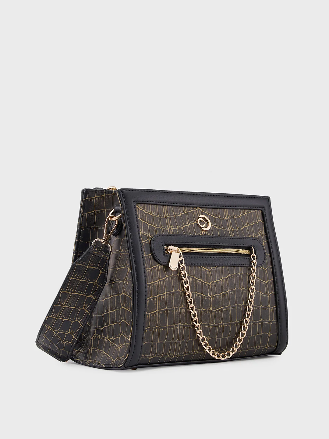Caprese Mist Medium Black Crossbody Bag - Image 5