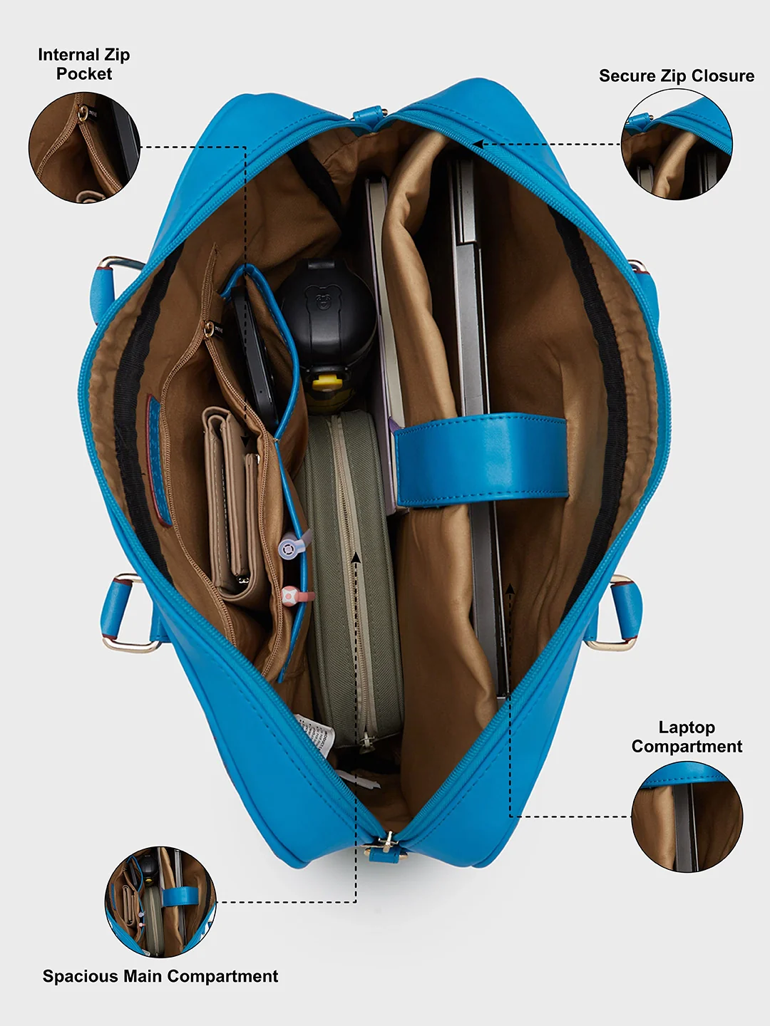 Caprese Mist Laptop Bag Large Blue - Image 5