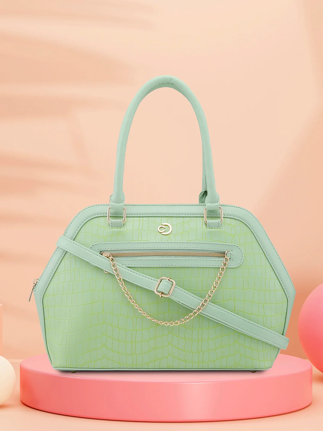 Caprese Mist Large Mint Satchel Bag - Image 3