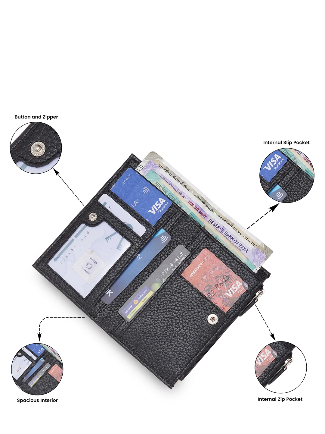Caprese Monique Small Black Wallet - Image 5