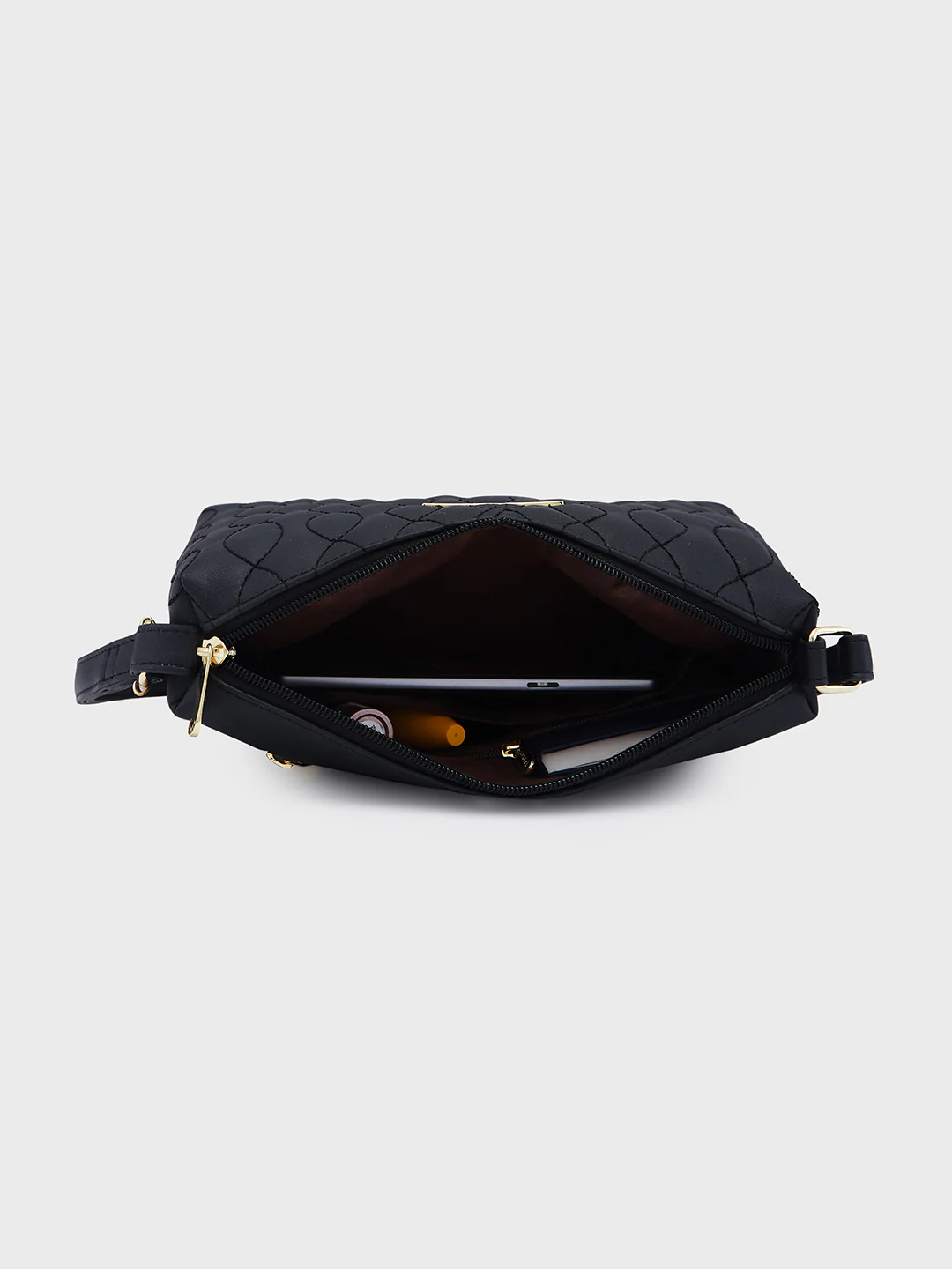 Caprese Mubi Medium Black Sling Bag - Image 9