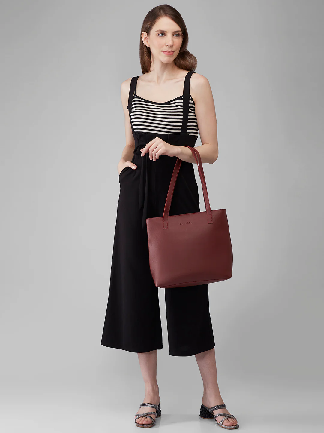 Caprese Myla Large Maroon Tote Bag - Image 2