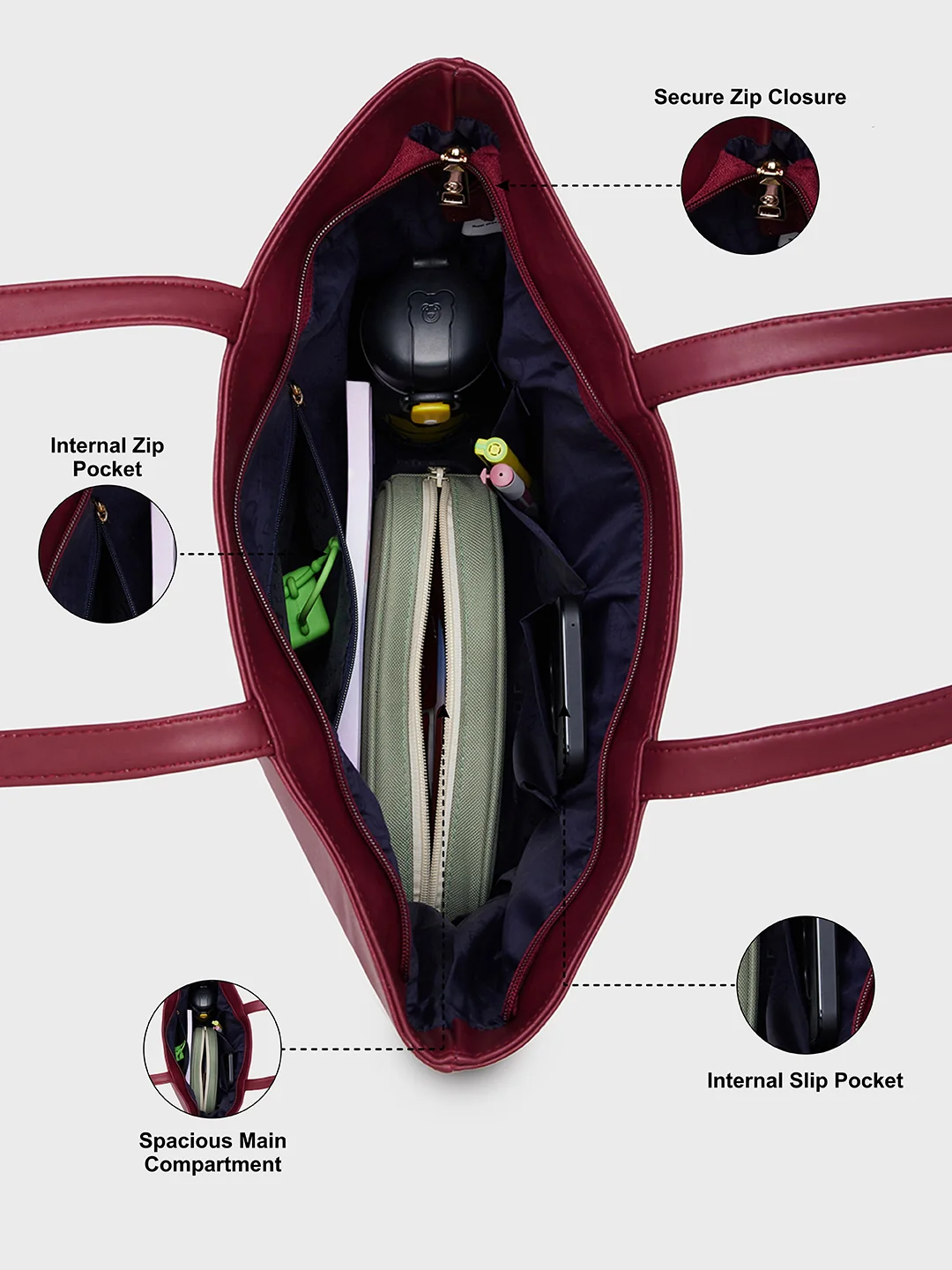 Caprese N Dania Medium Cherry Tote Bag - Image 4