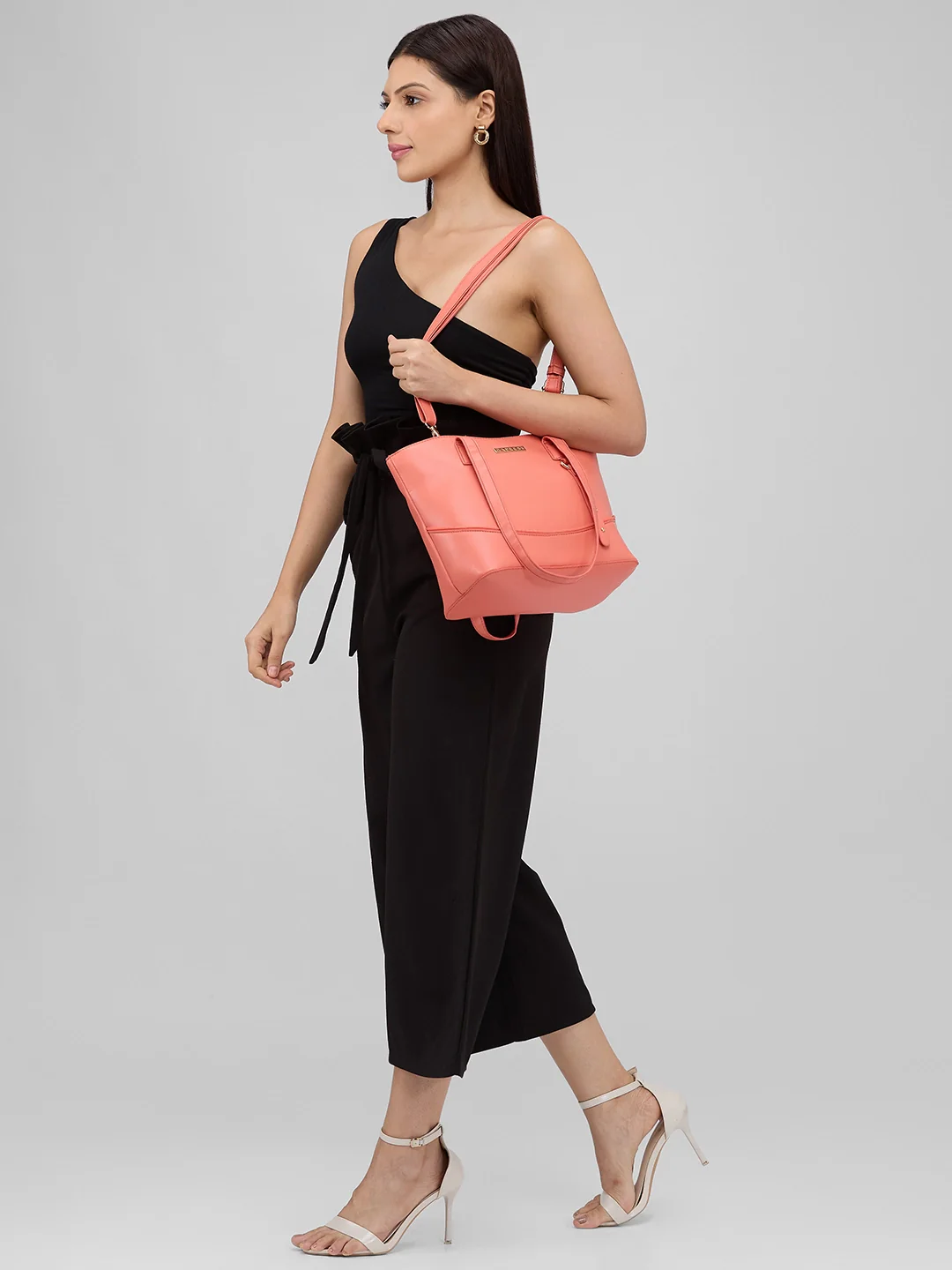 Caprese Nancy Large Coral Tote Bag - Image 2