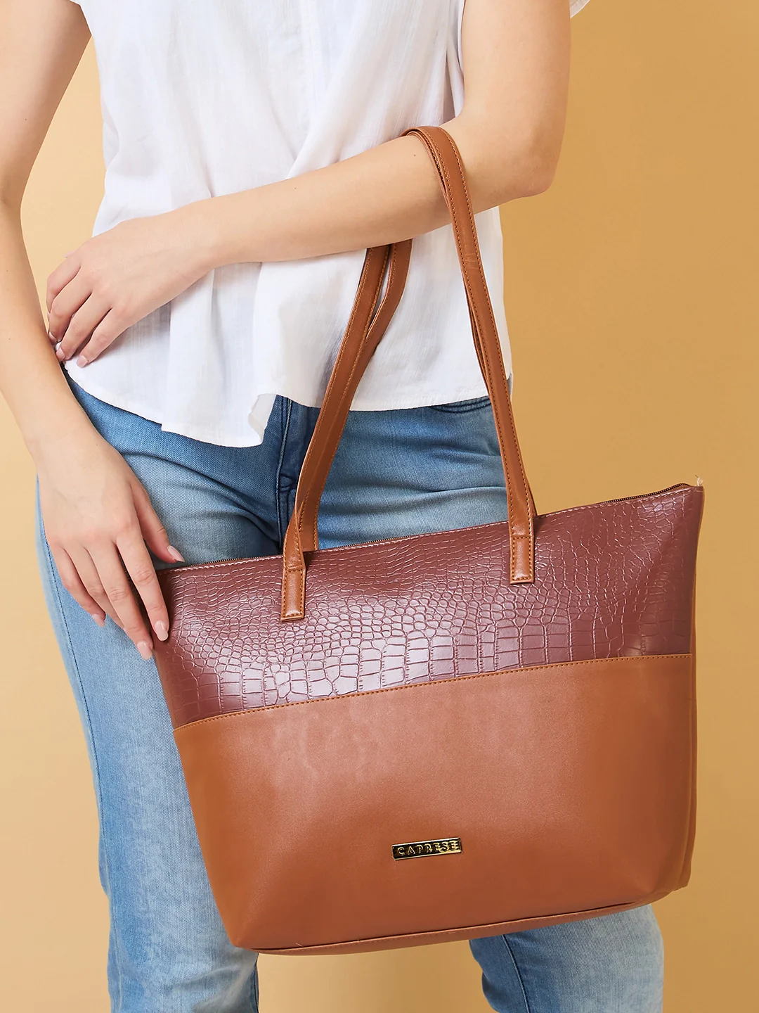 Caprese Natasha Large Brown Tote Bag - Image 3