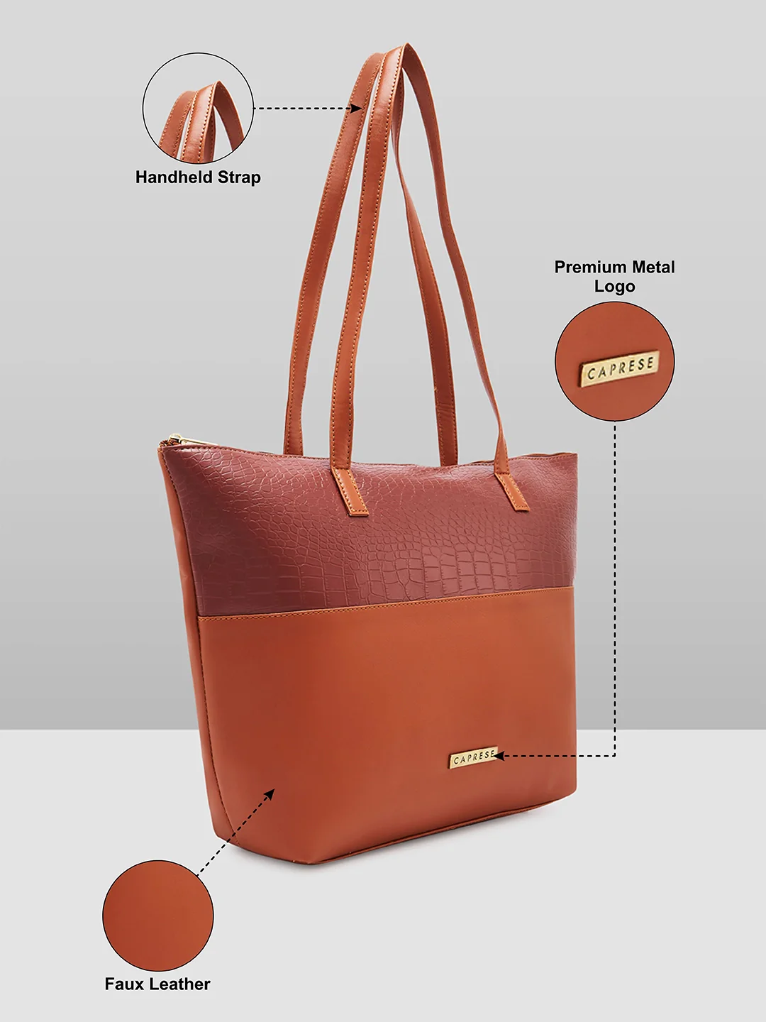 Caprese Natasha Large Brown Tote Bag - Image 8