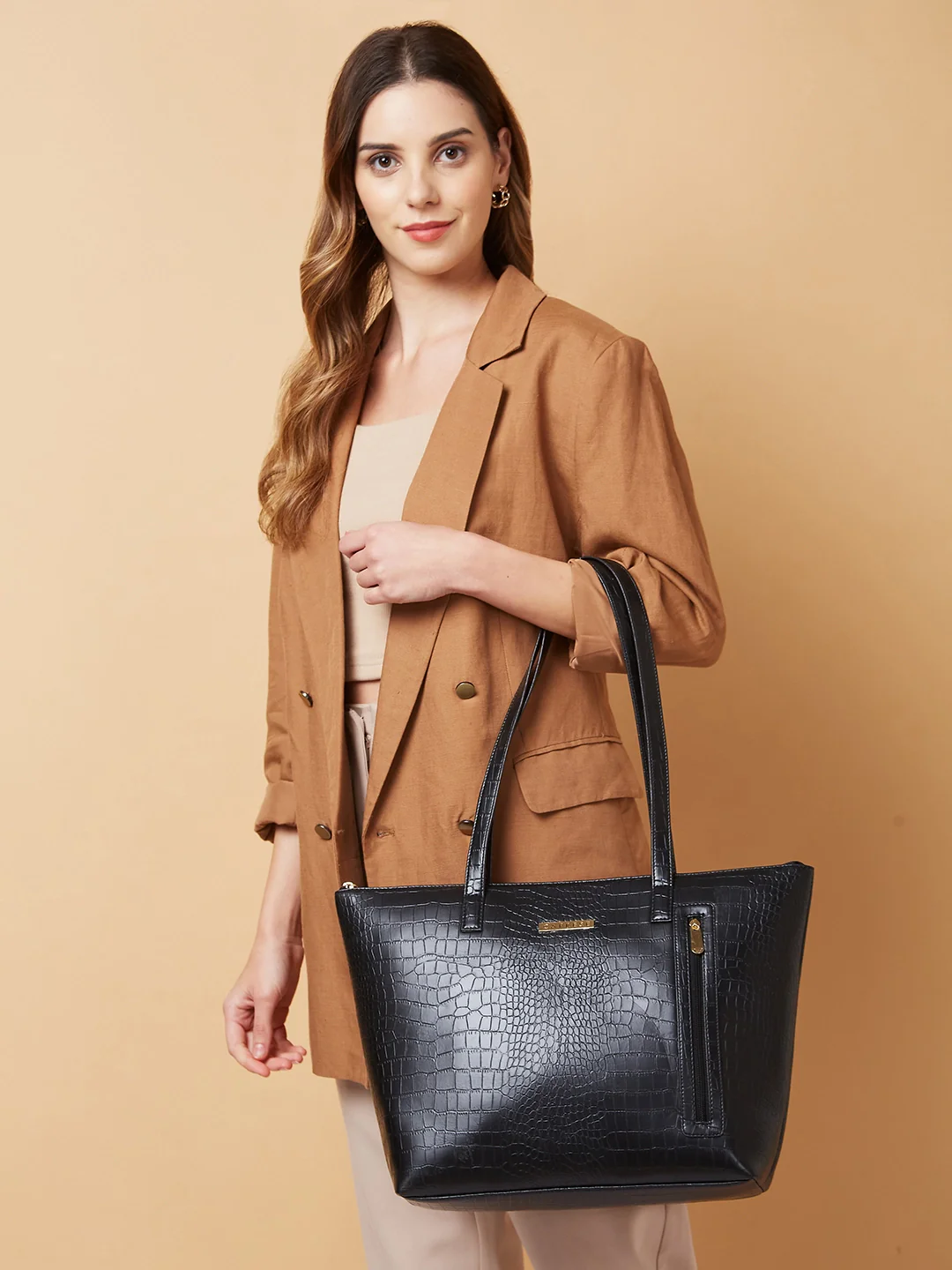 Caprese Natlie Large Black Tote Bag - Image 8