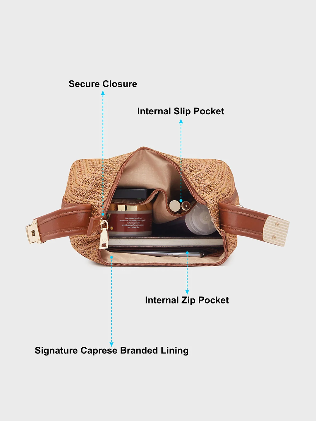 Caprese Neo Medium Tan Sling Bag - Image 7
